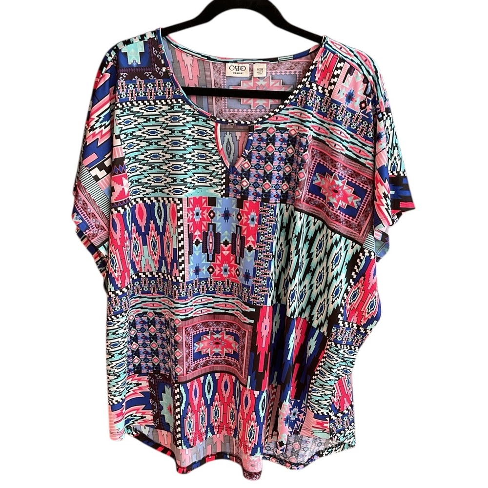 Cato Vibrant Geometric Print Women's Tunic
